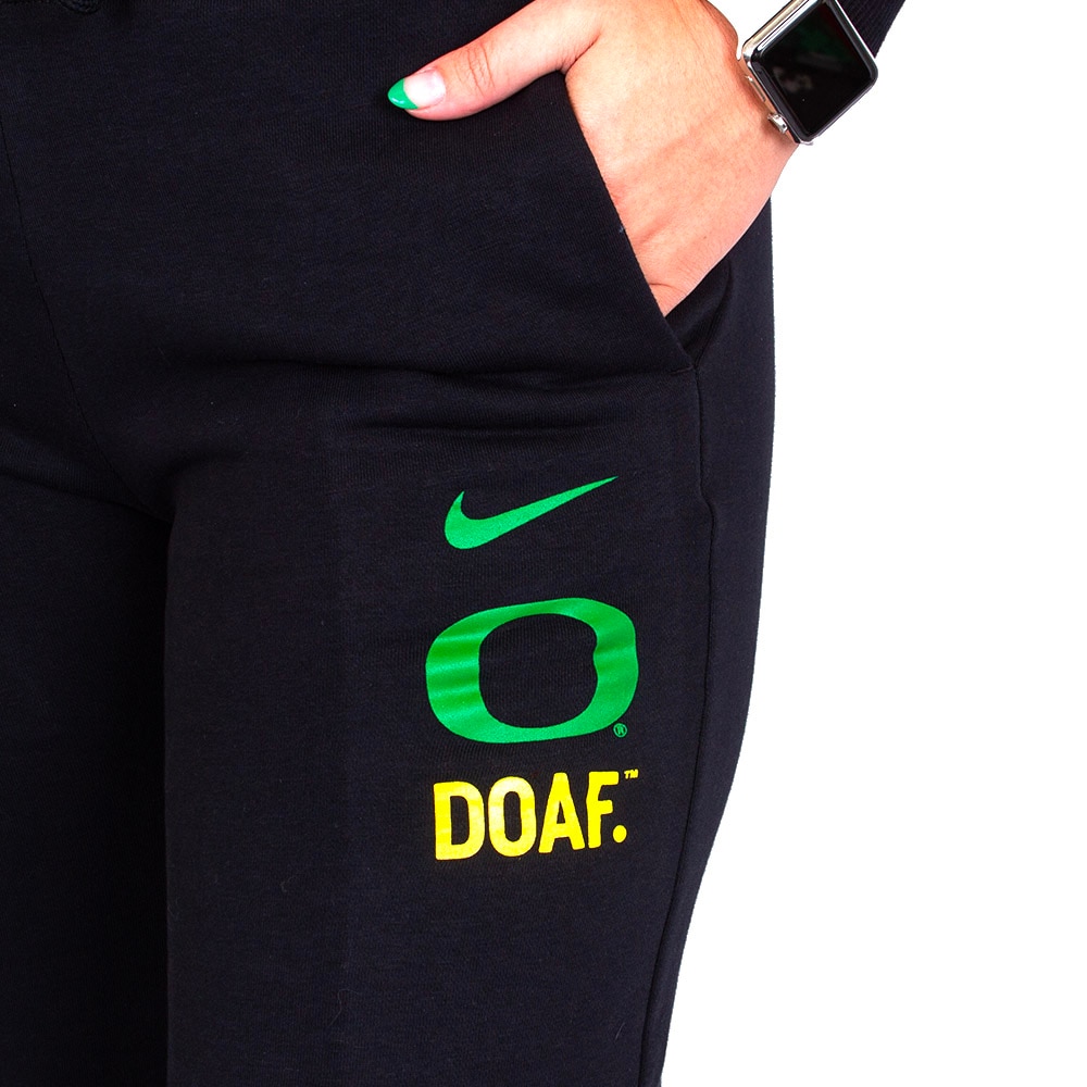 Classic Oregon O, Nike, Black, Pants, Cotton Blend, Women, Ducks of a Feather, Phoenix, Fleece, 915443